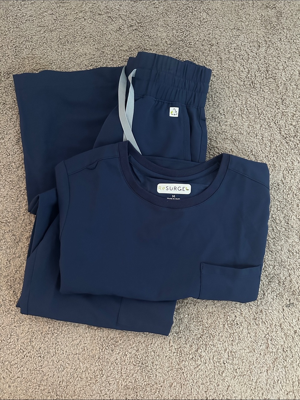 Uniform Advantage Navy Blue ReSURGE Medical Scrub Top and Pants Set